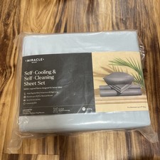 Miracle Made Sheet Set Self Cooling Self Cleaning Cali king Sateen Sky Blue NEW