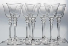 Set of 11 Steuben 6401 Wafer Stem 7 Inch Small White Wine or Port Glasses