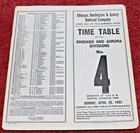 1962 Chicago Burlington & Quincy Railroad Timetable #4 C&A Division CB&Q Railway — photo 1