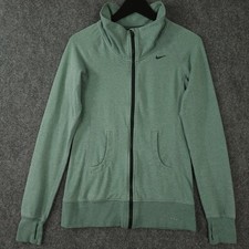 Nike Jacket Womens S Heather Green Ful Zip Mock Neck Training Dri Fit Running