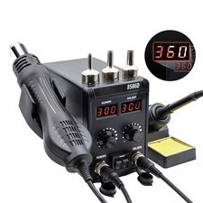 Station Soudage 8586D 2-en-1 Air Chaud + Fer à Souder Affichage Numérique