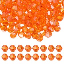 6mm Bicone Crystal Beads, 200 Pcs Glass Faceted Spacer Bead, Light Orange