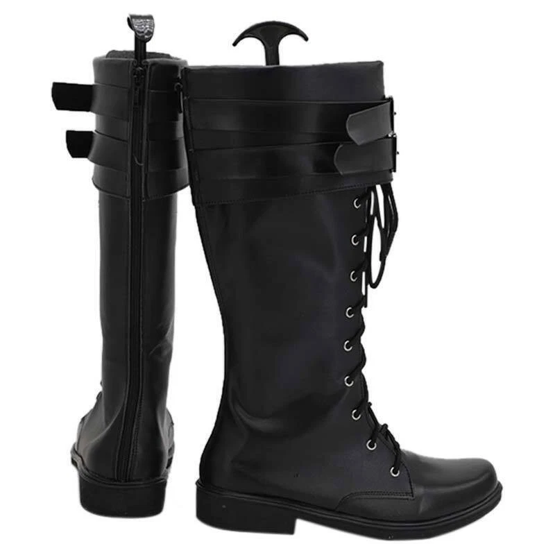 La Navidad Santa Claus Cosplay Fiesta Crónicas Hombres Zapatos Negro Botas Altas Foto 4 de 4