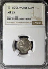 1916-G Germany 1/2 Mark NGC MS63 (004)