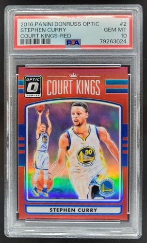 2016-17 Donruss Optic Stephen Curry Court Kings Red /99 PSA 10 Warriors DD5