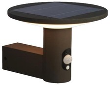 Image of Aluminium Solar LED Circular Wall Light with PIR, Graphite - 4L2/6002