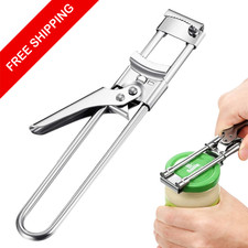 1Pc Stainless Steel Can Opener Adjustable Jar Lid Gripper Tool Multifunctional