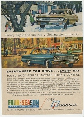 General Motors Climate Control Everywhere You Drive Every Day 1964 Vintage Ad