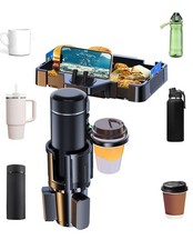 Car Cup Holder Tray, 4 in 1 Drink Holder Expander with Expandable Food Tray T...