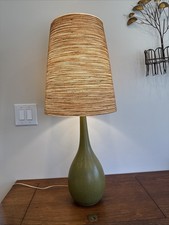 MID CENTURY MODERN CERAMIC LOTTE & GUNNAR BOSTLUND TABLE LAMP W/ SHADE ORGINAL