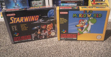 Nintendo Starwing And Super Marioworld SNES PAL Shooter Boxes With Manuals