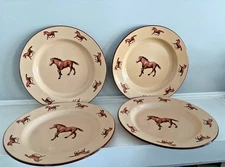 MARBLE CANYON Enamelware Dinner Plates- SET OF 4- Excellent- NEVER USED- 10 1/4"
