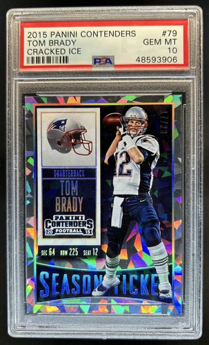 2015 Panini Contenders Tom Brady Cracked Ice Season Ticket #/23 Patriots PSA 10