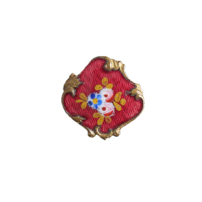 Alter Knopf - Emaille bemalt - 20 mm - 19.Jh. - Painted Enamel Button