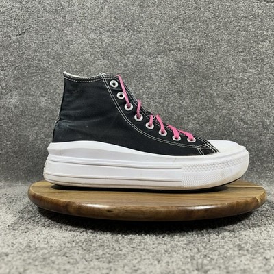 Converse Chuck Taylor All Star Move HI Women s Size 9 Black Platform Shoes Used