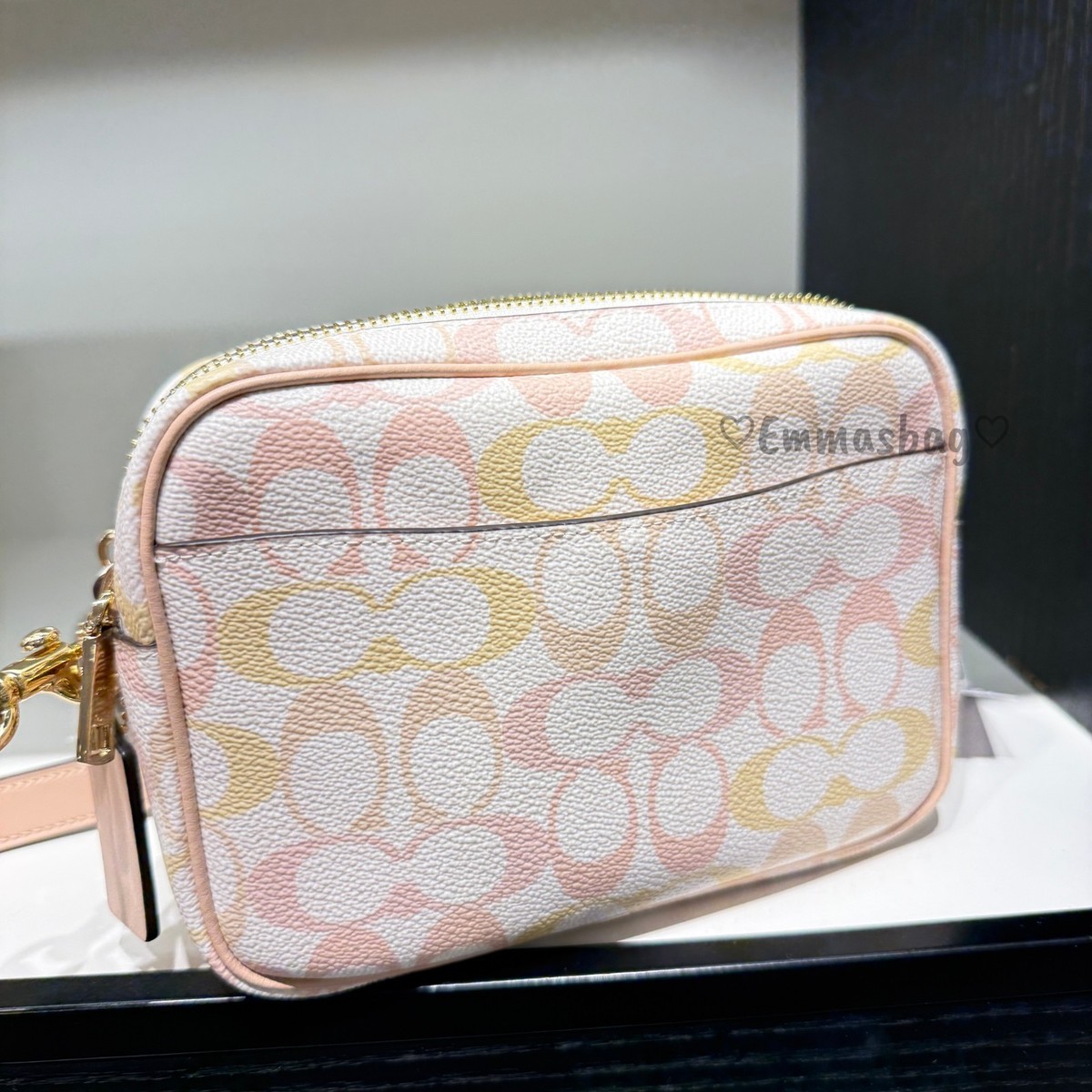 Coach Mini Carey Crossbody Bag In Signature Canvas CEK72 Chalk