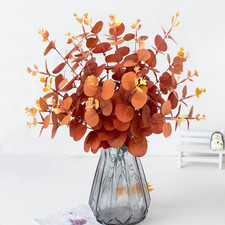 30 Pcs Autumn Artificial Flowers Artificial Eucalyptus Stems 31Cm, Autumn Faux E