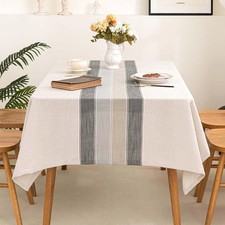 Rectangle Table Cloth Cotton Linen Waterproof Embroidery Tablecloth Rustic