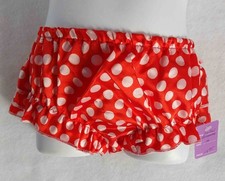 New Infant bloomers Red w/ white dots, Ruffel back with white bow. Med or Lg
