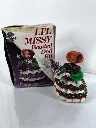 Vintage Li’L Missy Beaded Doll Kit completed With Box 13415 Christmas Decorating