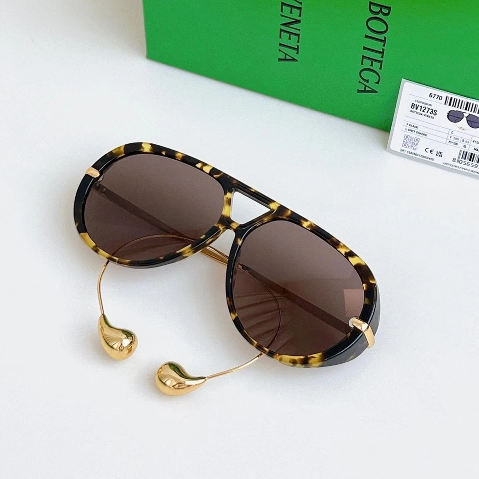 Gafas de sol para mujer Bottega Veneta BV1273 marco tortuga lentes marrones Foto 2 de 4