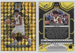 2023 Panini Mosaic Rookies Reactive Yellow Prizm Taylor Hendricks #221 Rookie RC
