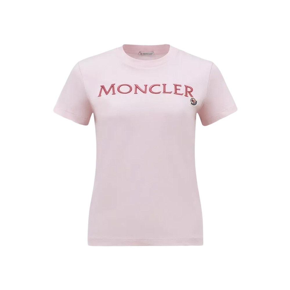 Moncler Embroidered Logo T-Shirt Pink 24SS W