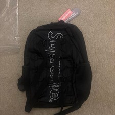 Supreme Black Backpack Logo Strap Side Mesh Pockets 15L Nylon Fits 15"