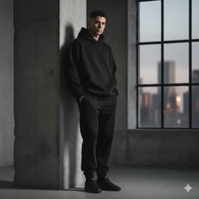 tracksuit men cotton black The New Shape of the size : L