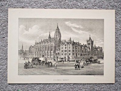 Columbia Market, London - antiker Druck - um 1890