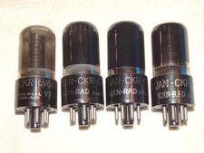 4 x 6V6gt Ken-Rad Tubes*VT-107A=Military*Black Glass*Very Strong Matched Quad*#8