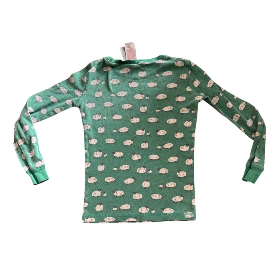 Mini Boden Boys Sheep Print Snug Fit Pajamas Set Long Johns Size 9Y 134cm Green - Image 3 of 4