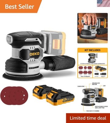 Versatile 20V Cordless Sander with Dust Collector - Ergonomic Design Included