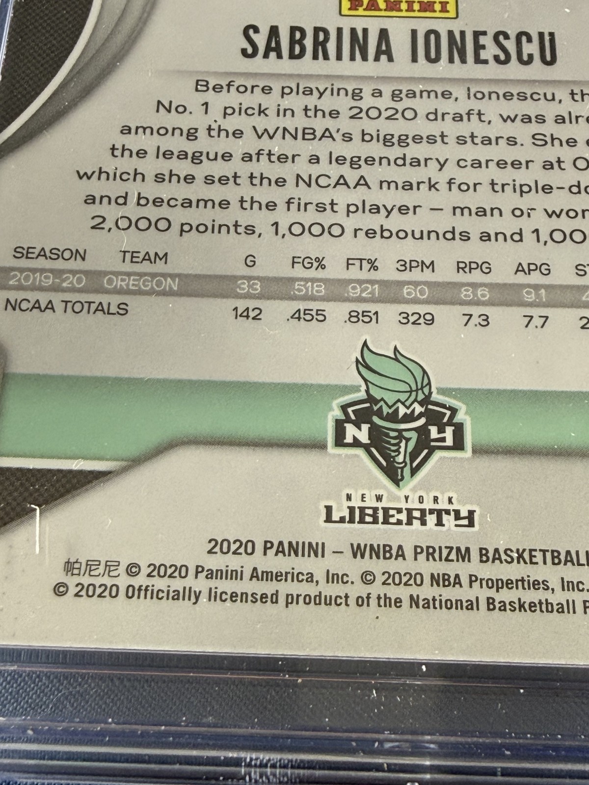 2020 Sabrina Ionescu Rookie !! #89 Panini Prizm CGC 10 GEM MINT Graded !!! view 11