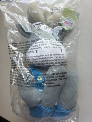 NWT Knitted Plush Gray & Blue Moose In Overalls by Spark Create Imagine