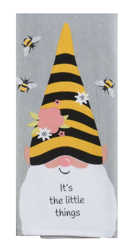 Set of 2 Save The Gnomes IT'S THE LITTLE THINGS Kitchen Towels, Kay Dee Designs - Image 2 of 2