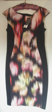 BNWT Ladies multicoloured panel black sleeveless bodycon dress UK16 RRP £30.00