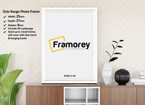 Black Rectangle Picture Frame Without Mount & Oslo Frames with White Mount - Picture 22 of 81