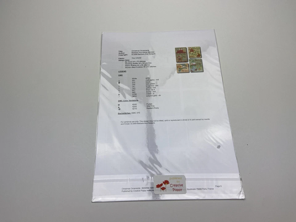 Barbara Ana Designs Christmas Ornaments Counted Cross Stitch Pattern 3P - Image 3 of 3