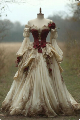 Medieval Vintage Ball Gown Decals Evening Dresses Victorian Lace-up Floor Length
