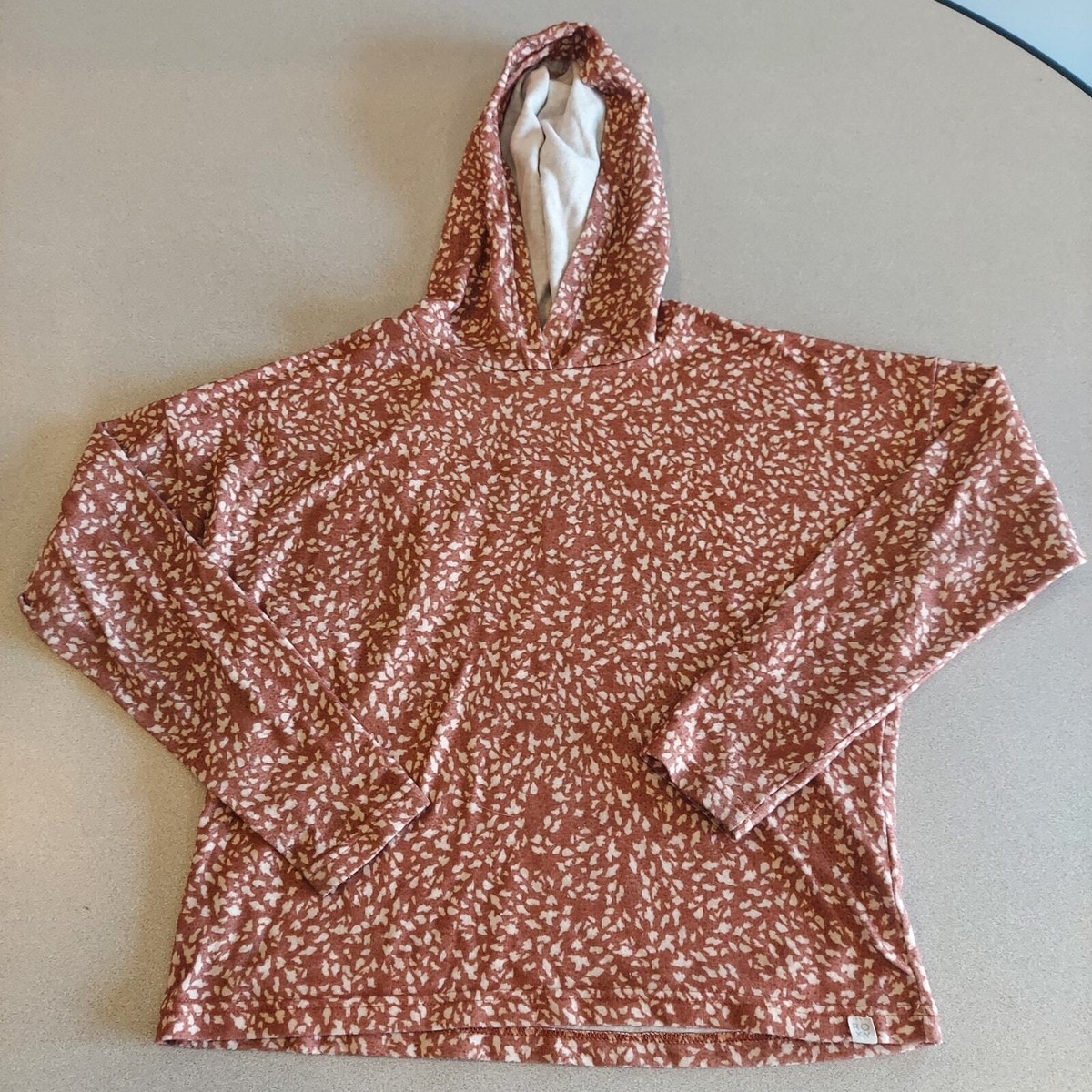 Roxy Hoodie Girls Size XL (14) Youth Brown Light Weight Long Sleeve Shirt