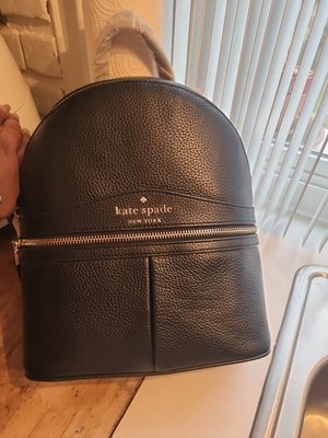 kate spade medium backpack purse leather black Karina