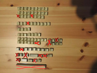 AMIGA 500 Tastaturtasten-Keycaps für Mitsumi Keyboard, 1 x Taste,Feder