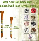 Striped Wood Golf Tees Premium Wooden 2 3/4" Value 50 Pack Durable Brown Color — photo 5