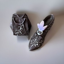 Collectible Antique Miniature Shoe with Matching Purse NIB