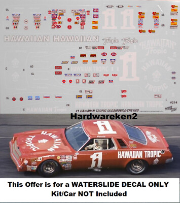 NASCAR DECAL # 1 HAWAIIAN TROPIC 1979 CHEVROLET LAGUNA DONNIE ALLISON 1/25