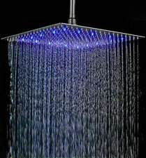 12"16" Rain Square Shower Head High Pressure Stainless Steel Top Spray