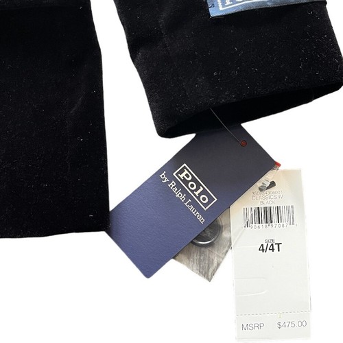 NEW $475 Polo Ralph Lauren Baby Boy Velour Blazer Tuxedo Coat Black 4Y - Picture 4 of 6