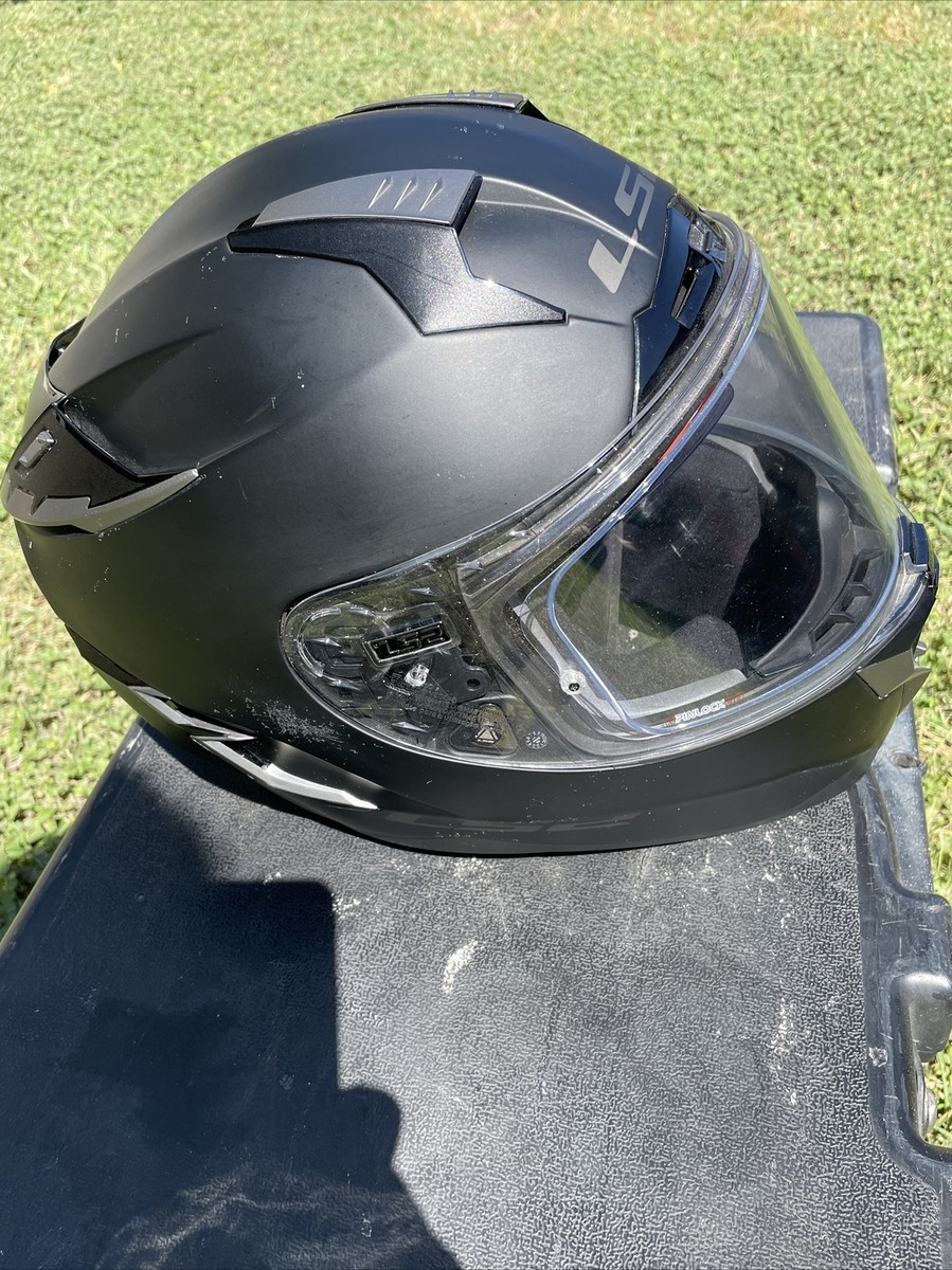 LS2 FF327 Challenger Solid Matt Black Motorcycle Helmet | eBay