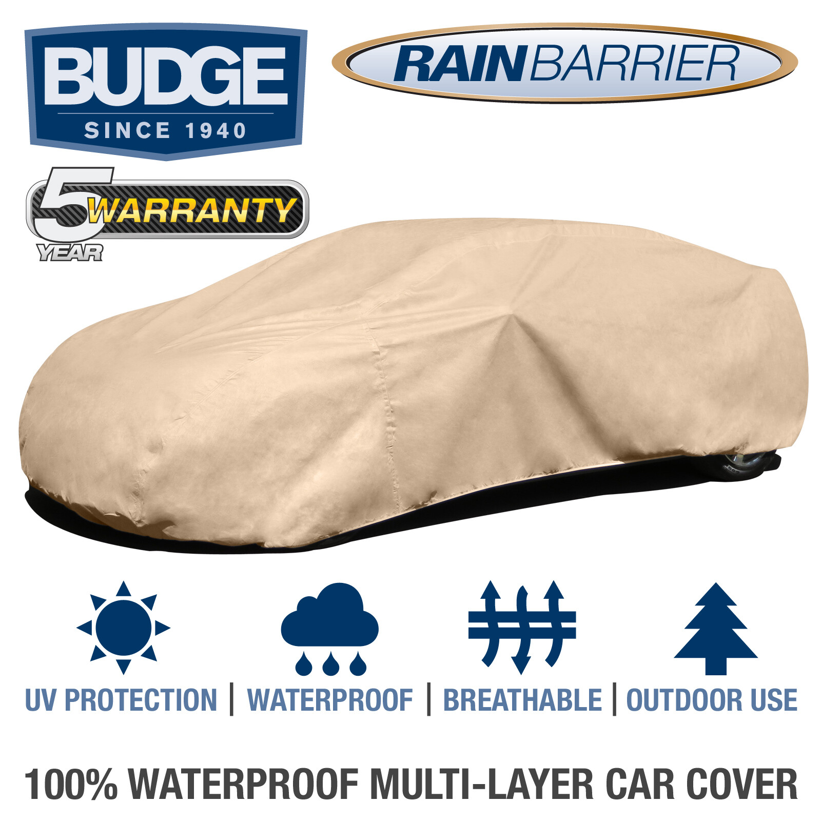 Budge Rain Barrier Car Cover Fits Mercury Cougar 1997 | Waterproof | Breathable